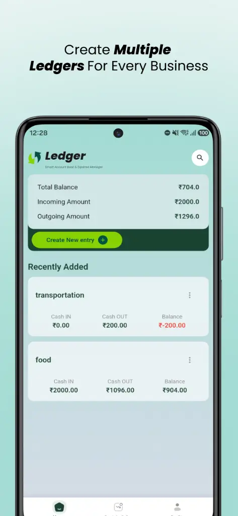Ledger smart account book and expense manager